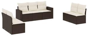 VidaXL Polyrattan Kerti Ülőgarnitúra - Barna - 7 részes