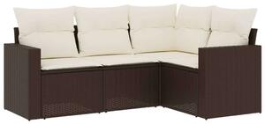 VidaXL Polyrattan Kerti Ülőgarnitúra - 4 részes - Barna