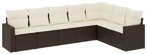 VidaXL Polyrattan Kerti Ülőgarnitúra - 7 részes - Barna