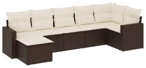 VidaXL Polyrattan Kerti Ülőgarnitúra - 7 részes - Barna