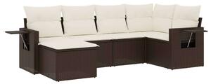 Polyrattan Kerti Ülőgarnitúra - 6 részes - Barna
