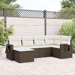 Polyrattan Kerti Ülőgarnitúra - 6 részes - Barna