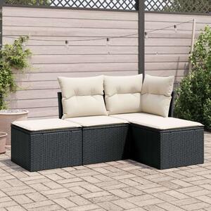 VidaXL Polyrattan Kerti Ülőgarnitúra - 4 részes - Fekete