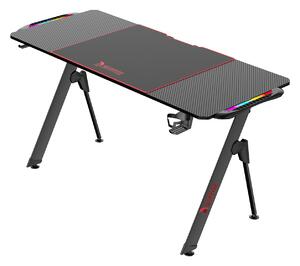 WARRIOR gamer asztal alumínium fekete színben 140*60*75CM RGB világítással (Blade V2-1460)