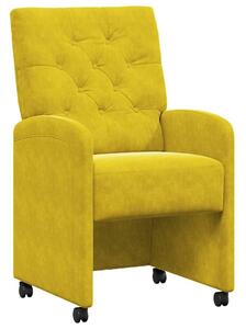 VidaXL Kerekes Étkező Székek 2 pcs Sárga 58 x 67 x 97 cm Bársony