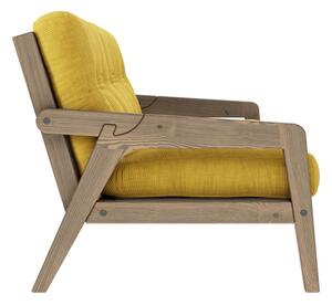 Sárga kordbársony kinyitható kanapé 204 cm Grab - Karup Design