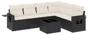 VidaXL Polyrattan Kerti Ülőgarnitúra - 7 részes - Fekete