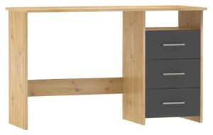 KONDELA Számítógépasztal, artisan tölgy/grafit, LARISTOTE NEW