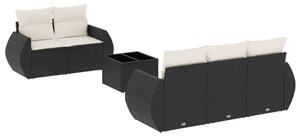 VidaXL Polyrattan Kerti Ülőgarnitúra - 6 részes - Fekete