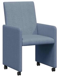 VidaXL Kerekes Étkező Székek 2 pcs Kék 57 x 66 x 94 cm Bársony anyag