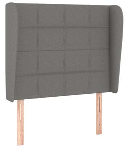 Sötétszürke szövet fejtámla szárnyakkal 93 x 23 x 118/128 cm