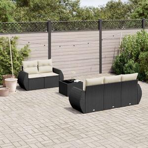 VidaXL Polyrattan Kerti Ülőgarnitúra - 6 részes - Fekete