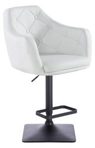 HC831KW Fehér modern műbőr szék fekete lábbal