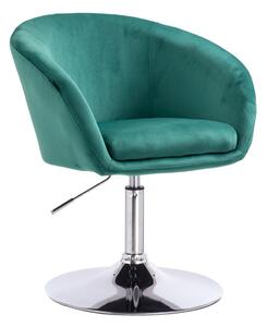 HR8326N Sötétzöld modern velúr szék krómozott lábbal