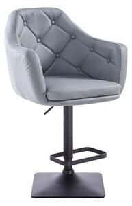 HC831KW Szürke modern műbőr szék fekete lábbal