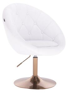 HC8516N Fehér modern műbőr szék arany lábbal