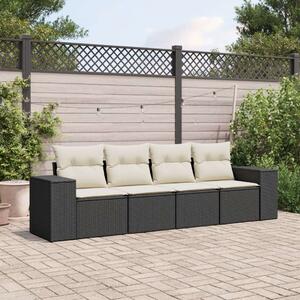 VidaXL Polyrattan Kerti Ülőgarnitúra - 4 részes - Fekete