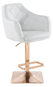 HC831KW Fehér modern műbőr szék arany lábbal