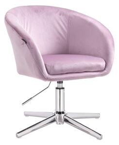 HR8326CROSS Halványlila modern velúr szék krómozott lábbal