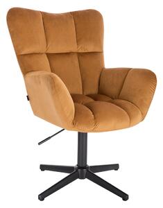 HR650CROSS Mézbarna modern velúr szék fekete lábbal
