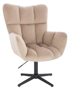 HR650CROSS Latte modern velúr szék fekete lábbal