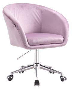 HR8326K Halványlila modern velúr szék krómozott lábbal