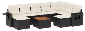 VidaXL Polyrattan Kerti Ülőgarnitúra - 10 részes - Fekete