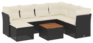 VidaXL Polyrattan Kerti Ülőgarnitúra - 8 részes - Fekete