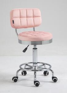 HC636 Púder Rózsaszín modern velúr szék krómozott lábbal