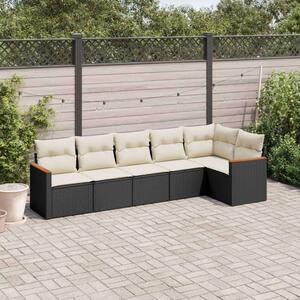 VidaXL Polyrattan Kerti Ülőgarnitúra - 6 részes - Fekete