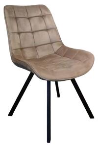 KONDELA Étkezőszék, szürkésbarna Taupe Velvet szövet/fekete, SAMIRA