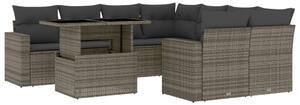 VidaXL Polyrattan Kerti Ülőgarnitúra - 9 részes - Szürke