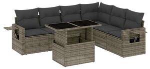 VidaXL Polyrattan Kerti Ülőgarnitúra - 7 részes - Szürke