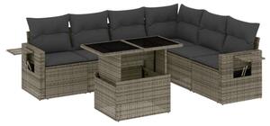 VidaXL Polyrattan Kerti Ülőgarnitúra - 7 részes - Szürke