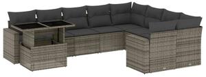 VidaXL Polyrattan Kerti Ülőgarnitúra - 10 részes - Szürke
