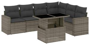 VidaXL Polyrattan Kerti Ülőgarnitúra - 7 részes - Szürke