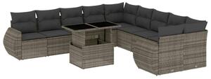 VidaXL Polyrattan Kerti Ülőgarnitúra - 11 részes - Szürke
