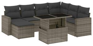 VidaXL Polyrattan Kerti Ülőgarnitúra - 8 részes - Szürke