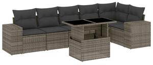 VidaXL Polyrattan Kerti Ülőgarnitúra - 7 részes - Szürke