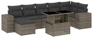 VidaXL Polyrattan Kerti Ülőgarnitúra - 8 részes - Szürke