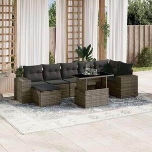 VidaXL Polyrattan Kerti Ülőgarnitúra - 8 részes - Szürke