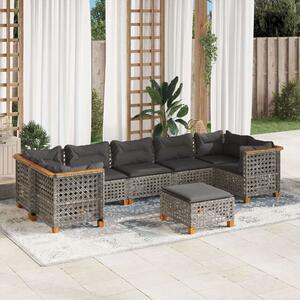VidaXL Polyrattan Kerti Ülőgarnitúra - 8 részes - Szürke