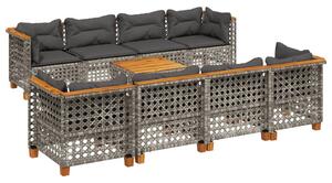 VidaXL Polyrattan Kerti Ülőgarnitúra - 9 részes, Szürke