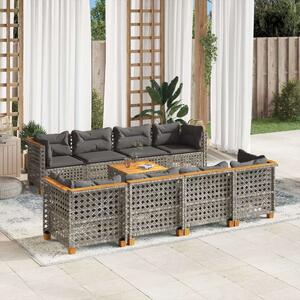 VidaXL Polyrattan Kerti Ülőgarnitúra - 9 részes, Szürke