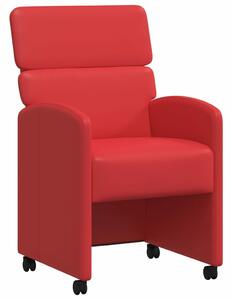 VidaXL Kerekes Étkező Székek 2 pcs Piros 58 x 65 x 98 cm Műbőr