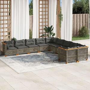 VidaXL Polyrattan Kerti Ülőgarnitúra - 10 részes - Szürke