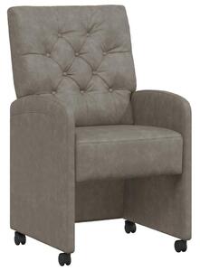 VidaXL Kerekes Étkező Székek 2 pcs Szürke 58 x 67 x 97 cm Műbőr