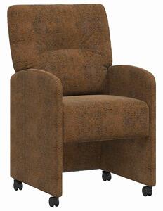 VidaXL Kerekes Étkező Székek 2 pcs Barna 57 x 67 x 95 cm Műbőr velúr