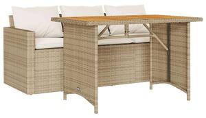 VidaXL Kertbútor Szett - 2 Személyes Étkezőgarnitúra - Bézs Polyrattan