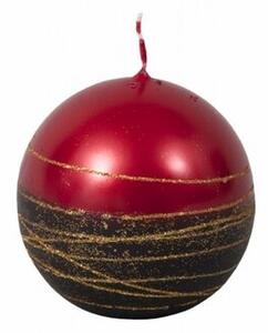 Karácsonyi gyertya Lumina Gold golyó, piros
